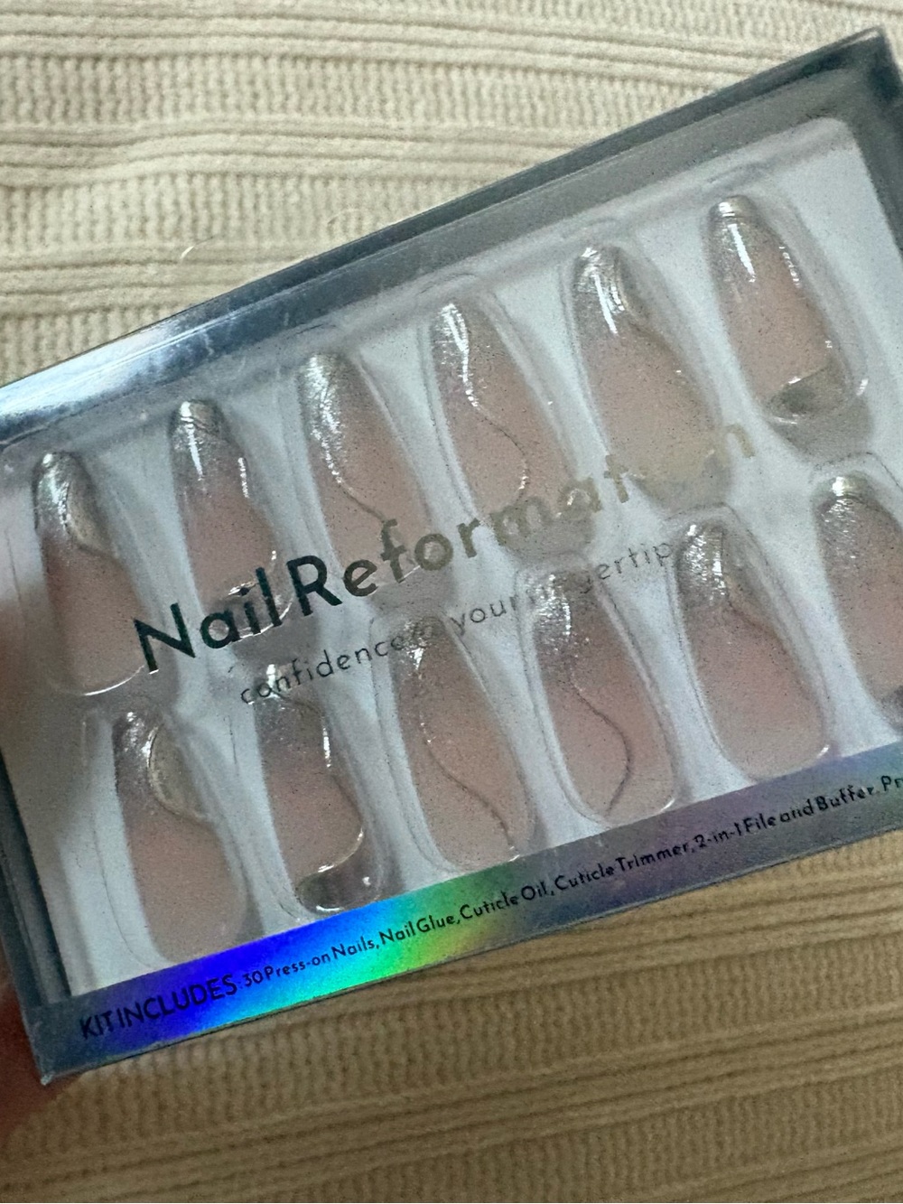 Nail Reformation Press-On Nails with Silver Accent Tips - Picture 8 of 8